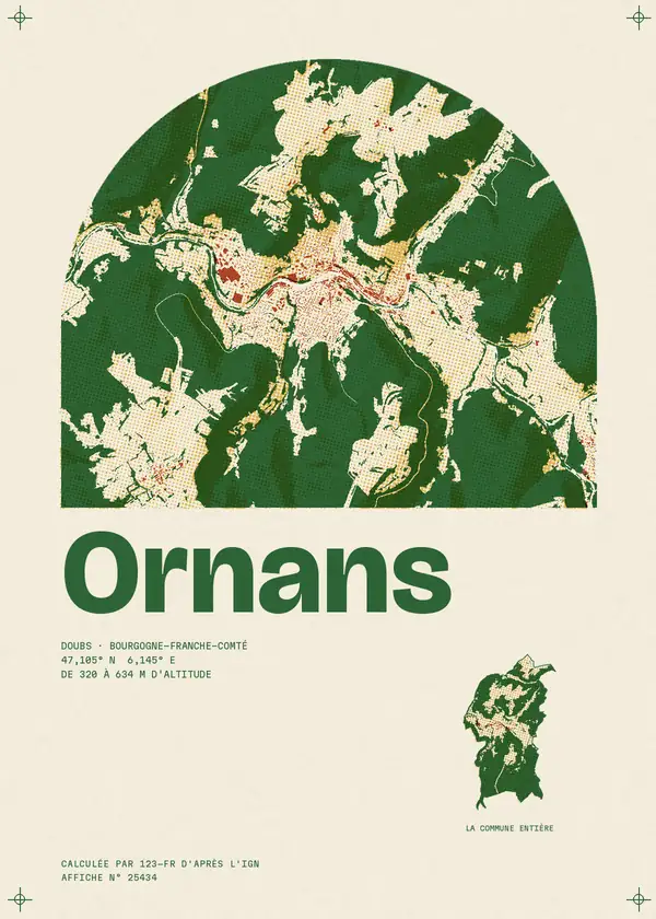 Affiche de Ornans, calculée par 123-fr d'après l'IGN