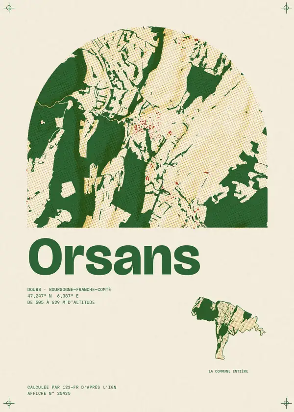 Affiche de Orsans, calculée par 123-fr d'après l'IGN