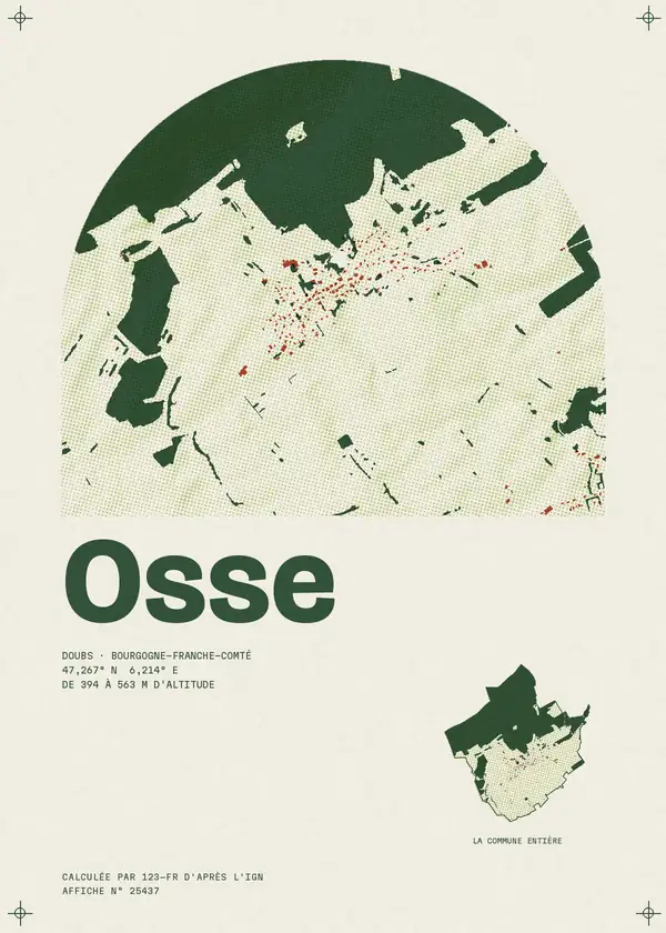 Affiche de Osse, calculée par 123-fr d'après l'IGN