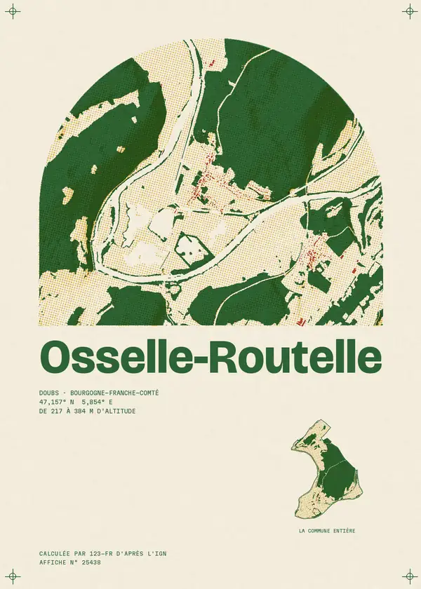 Affiche de Osselle-Routelle, calculée par 123-fr d'après l'IGN
