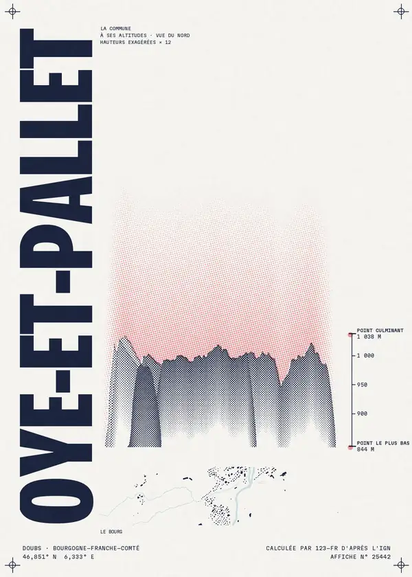 Affiche de Oye-et-Pallet, calculée par 123-fr d'après l'IGN