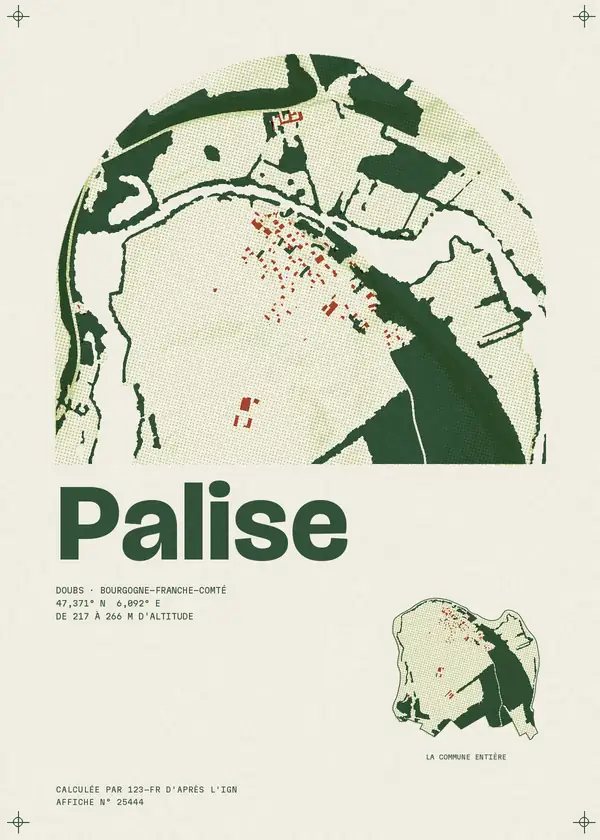 Affiche de Palise, calculée par 123-fr d'après l'IGN