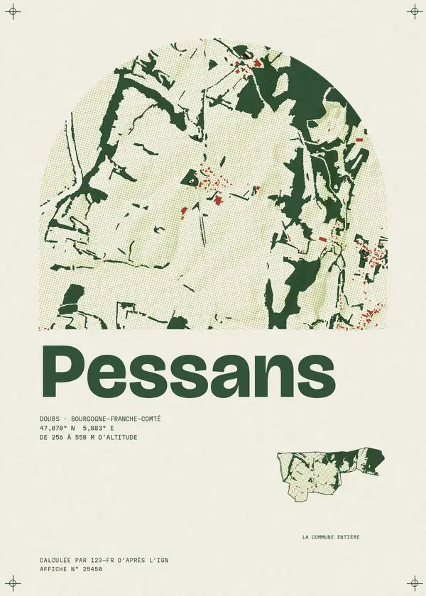 Affiche de Pessans, calculée par 123-fr d'après l'IGN