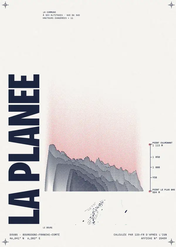 Affiche de La Planée, calculée par 123-fr d'après l'IGN