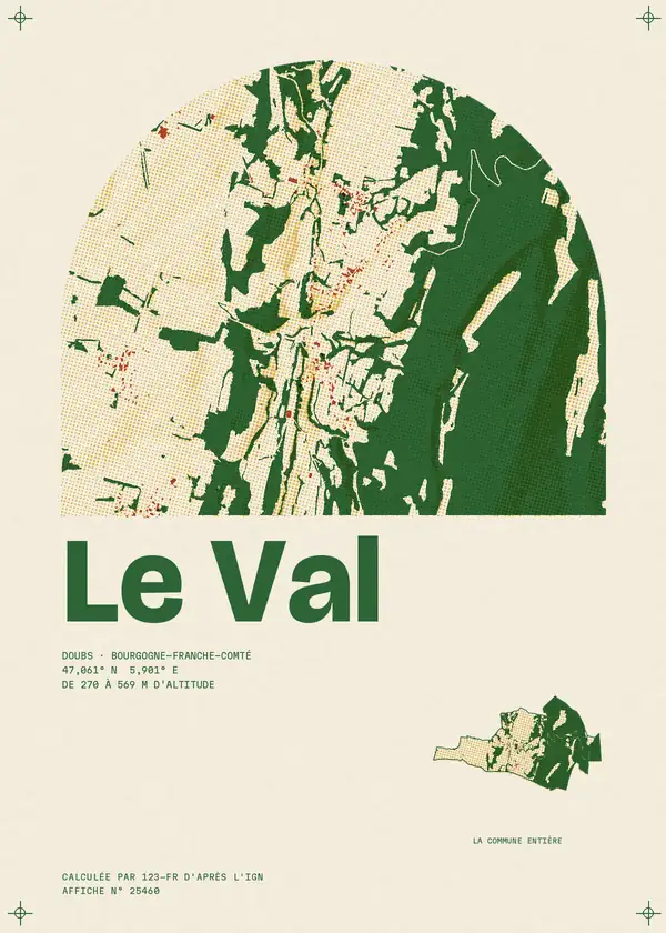 Affiche de Le Val, calculée par 123-fr d'après l'IGN