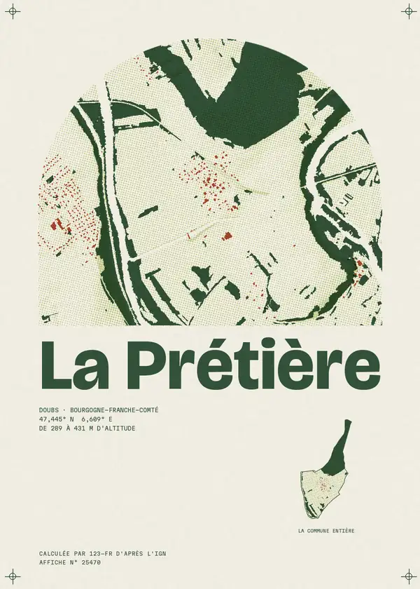 Affiche de La Prétière, calculée par 123-fr d'après l'IGN