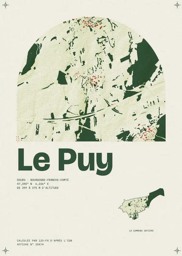 Affiche de Le Puy, calculée par 123-fr d'après l'IGN