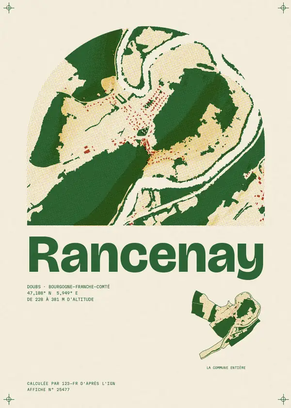 Affiche de Rancenay, calculée par 123-fr d'après l'IGN