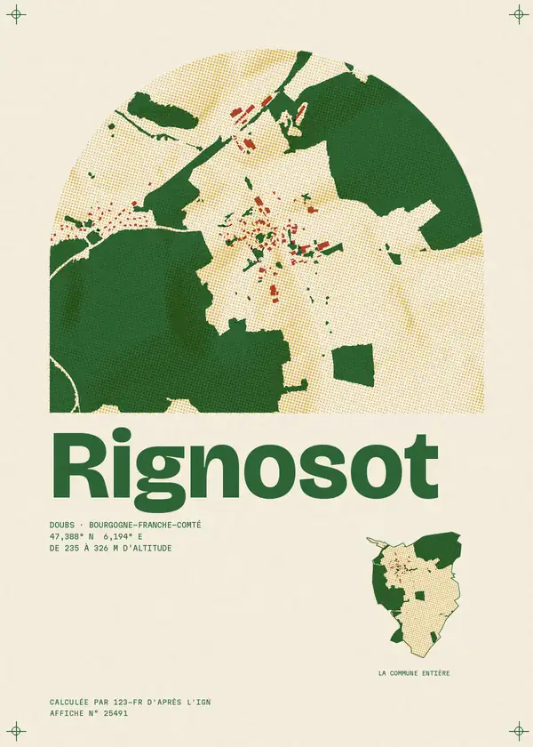 Affiche de Rignosot, calculée par 123-fr d'après l'IGN