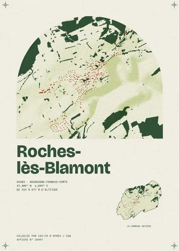 Affiche de Roches-lès-Blamont, calculée par 123-fr d'après l'IGN