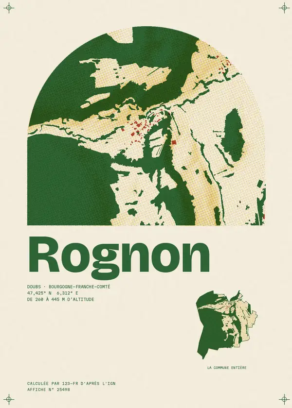 Affiche de Rognon, calculée par 123-fr d'après l'IGN