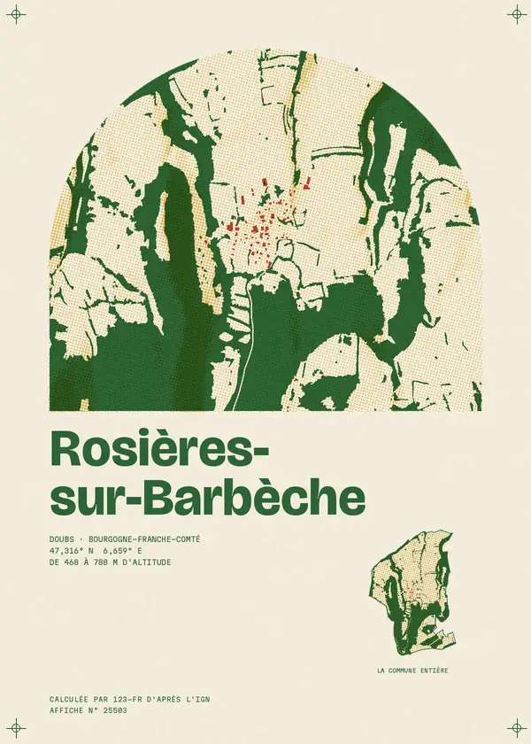 Affiche de Rosières-sur-Barbèche, calculée par 123-fr d'après l'IGN