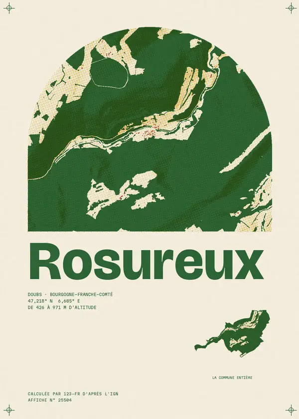 Affiche de Rosureux, calculée par 123-fr d'après l'IGN