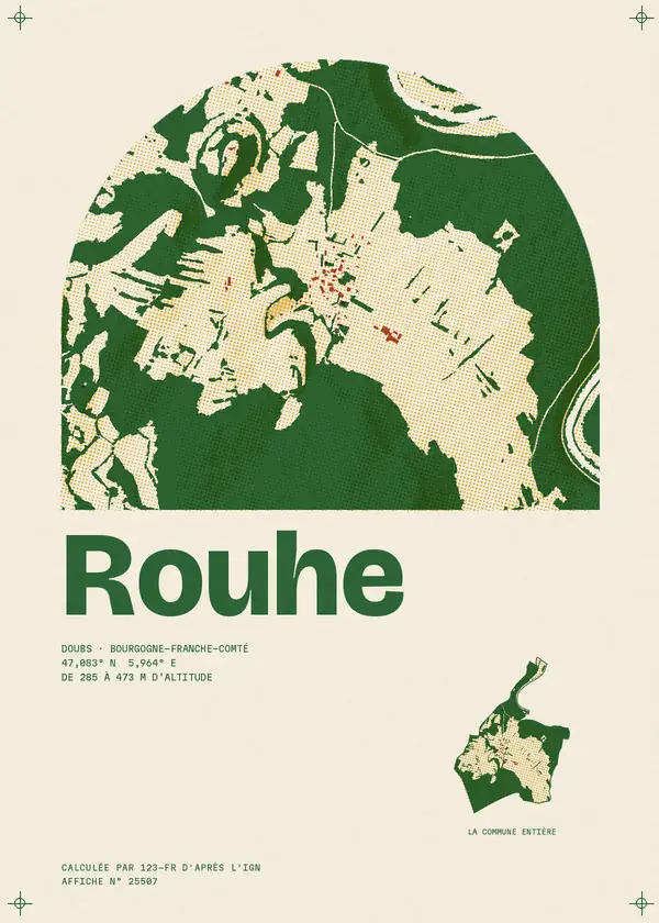 Affiche de Rouhe, calculée par 123-fr d'après l'IGN