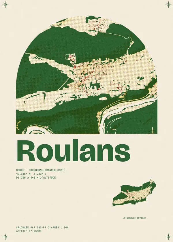 Affiche de Roulans, calculée par 123-fr d'après l'IGN