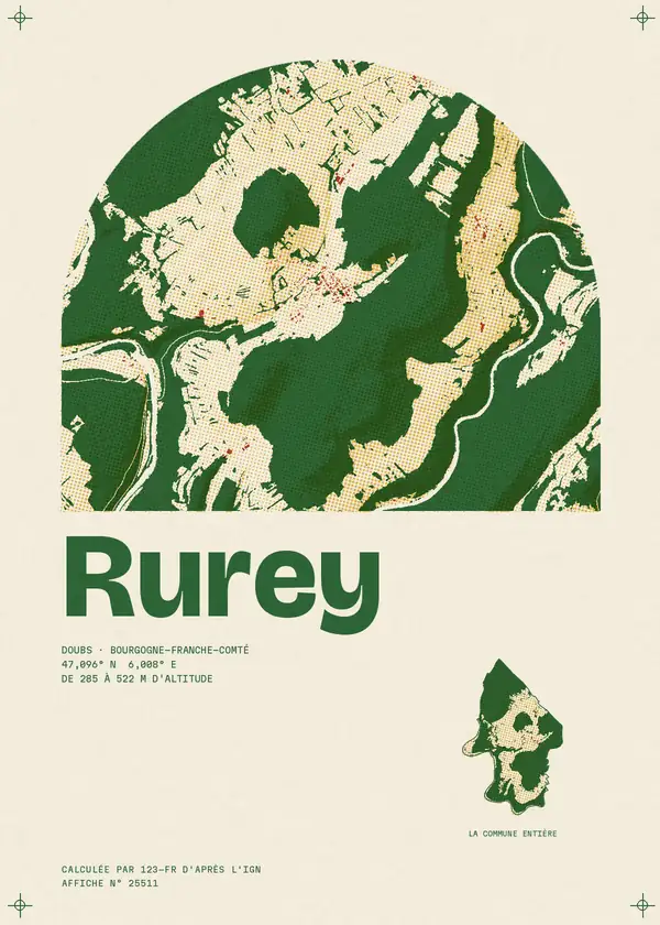 Affiche de Rurey, calculée par 123-fr d'après l'IGN