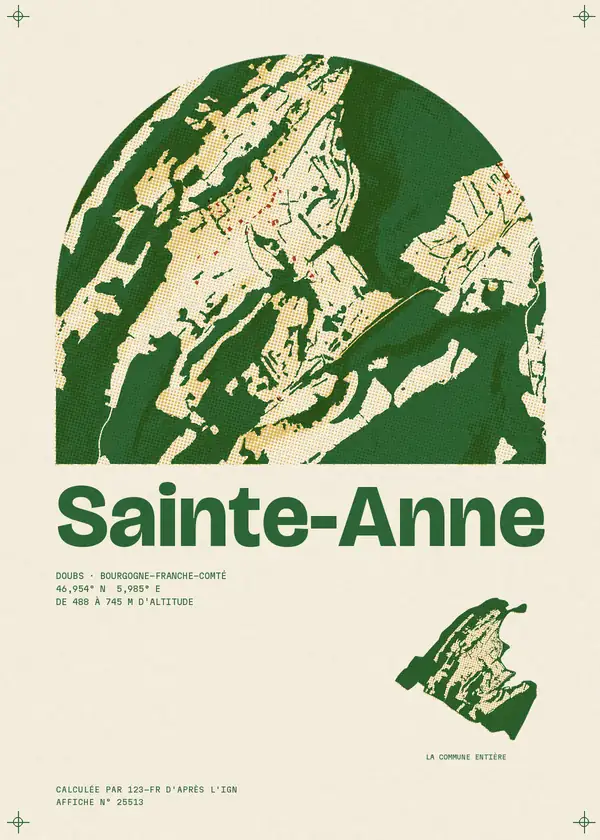 Affiche de Sainte-Anne, calculée par 123-fr d'après l'IGN