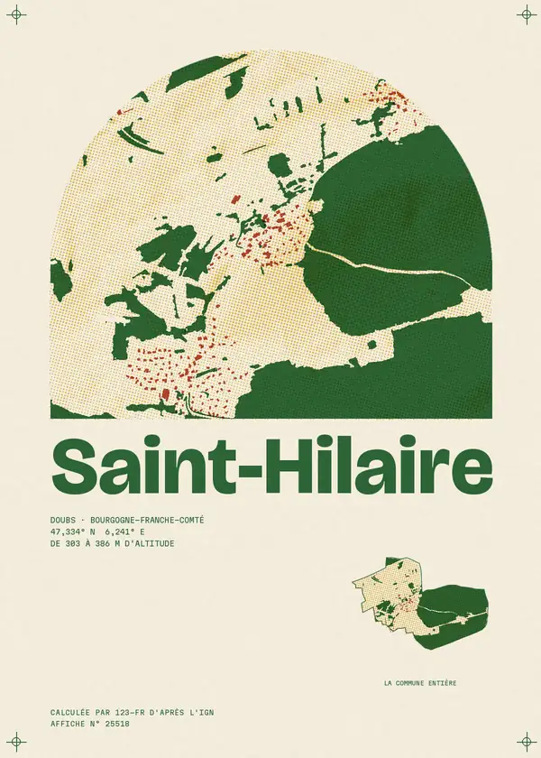 Affiche de Saint-Hilaire, calculée par 123-fr d'après l'IGN