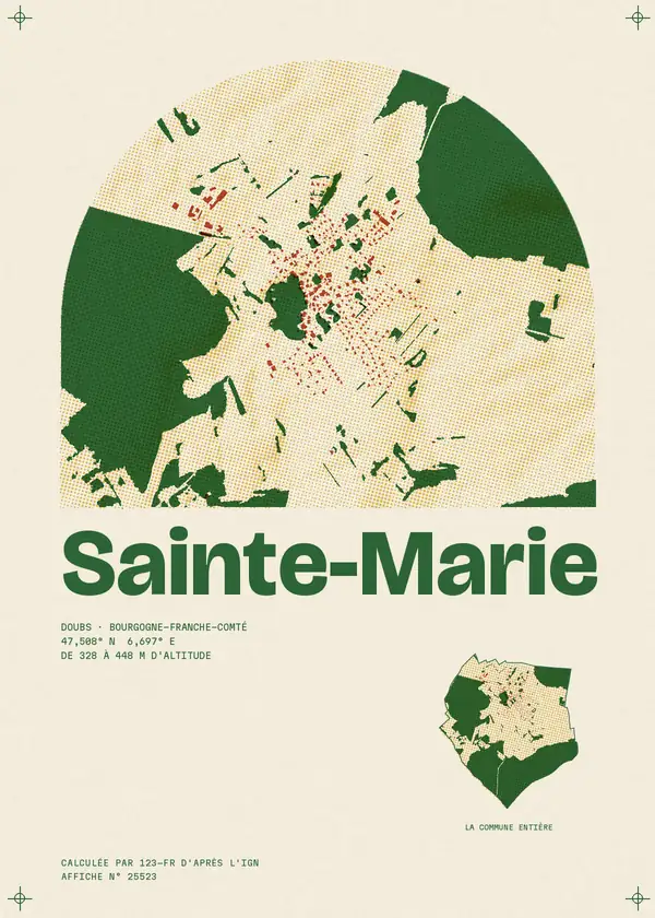Affiche de Sainte-Marie, calculée par 123-fr d'après l'IGN