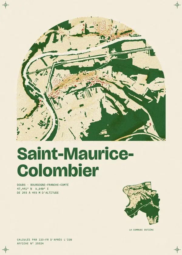 Affiche de Saint-Maurice-Colombier, calculée par 123-fr d'après l'IGN