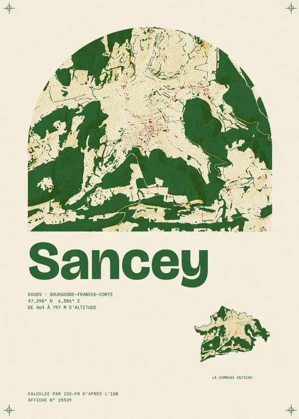 Affiche de Sancey, calculée par 123-fr d'après l'IGN