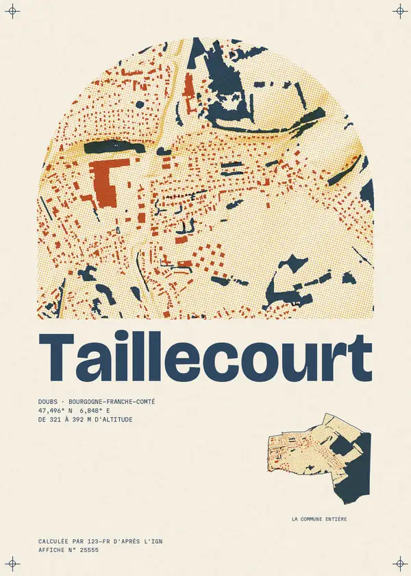 Affiche de Taillecourt, calculée par 123-fr d'après l'IGN