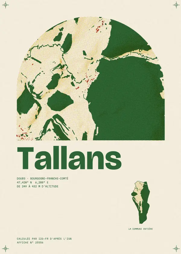 Affiche de Tallans, calculée par 123-fr d'après l'IGN