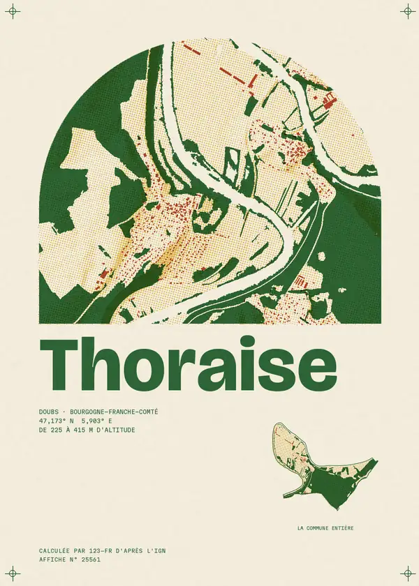 Affiche de Thoraise, calculée par 123-fr d'après l'IGN