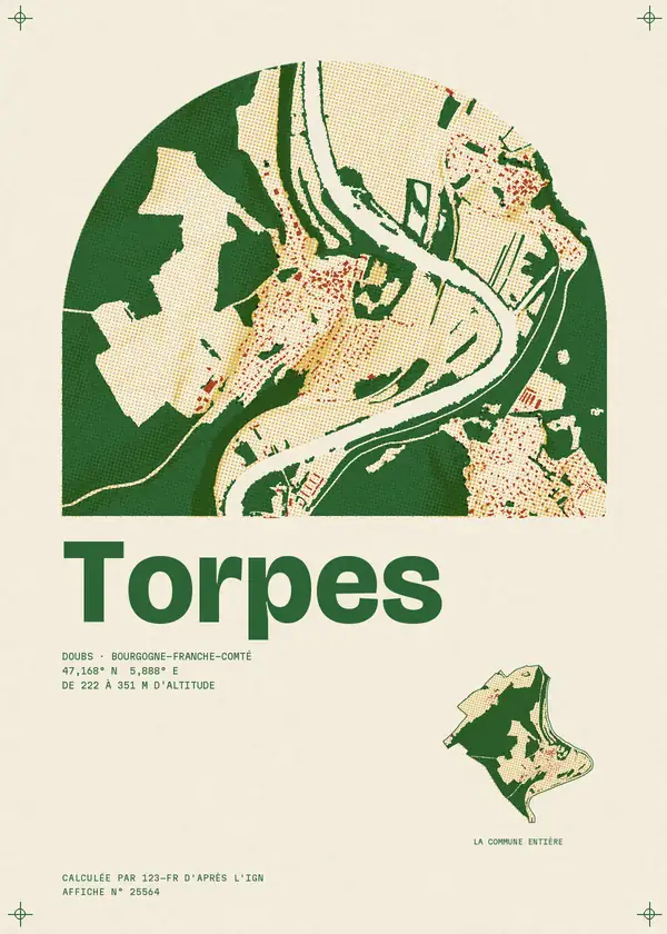 Affiche de Torpes, calculée par 123-fr d'après l'IGN