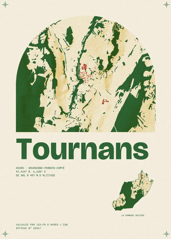 Affiche de Tournans, calculée par 123-fr d'après l'IGN