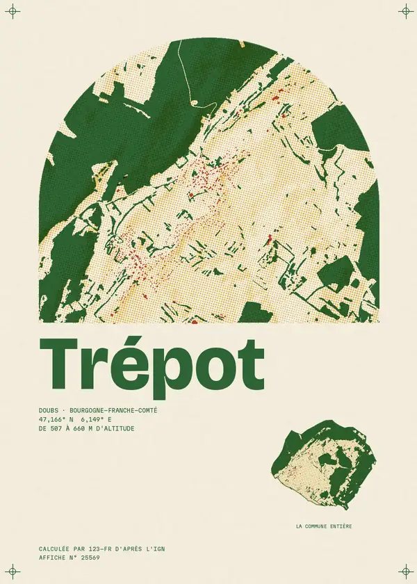 Affiche de Trépot, calculée par 123-fr d'après l'IGN