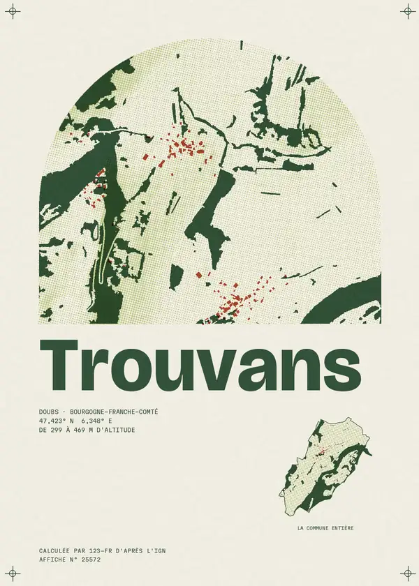 Affiche de Trouvans, calculée par 123-fr d'après l'IGN