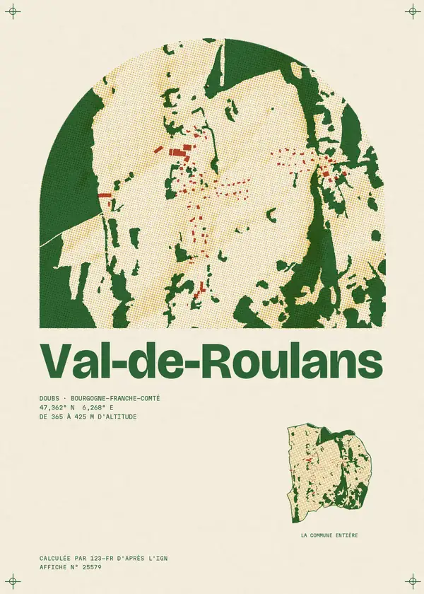 Affiche de Val-de-Roulans, calculée par 123-fr d'après l'IGN