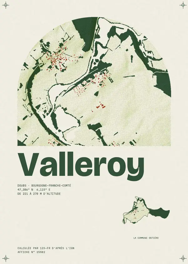 Affiche de Valleroy, calculée par 123-fr d'après l'IGN