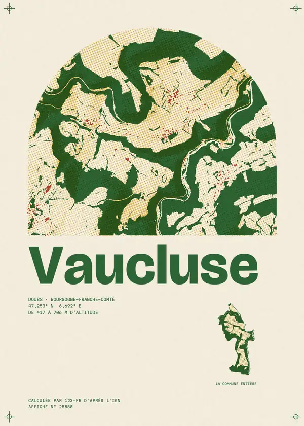 Affiche de Vaucluse, calculée par 123-fr d'après l'IGN