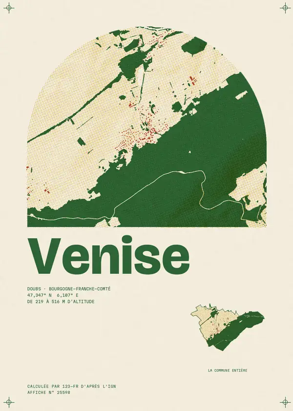 Affiche de Venise, calculée par 123-fr d'après l'IGN