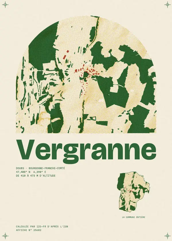 Affiche de Vergranne, calculée par 123-fr d'après l'IGN