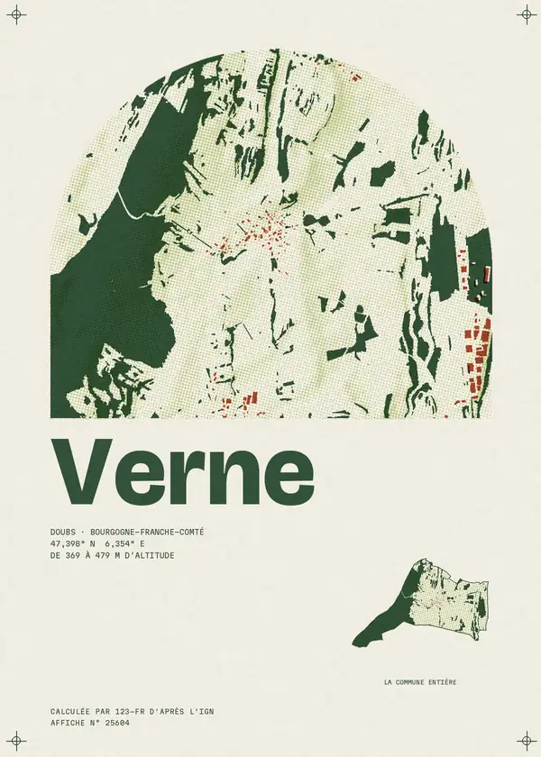 Affiche de Verne, calculée par 123-fr d'après l'IGN