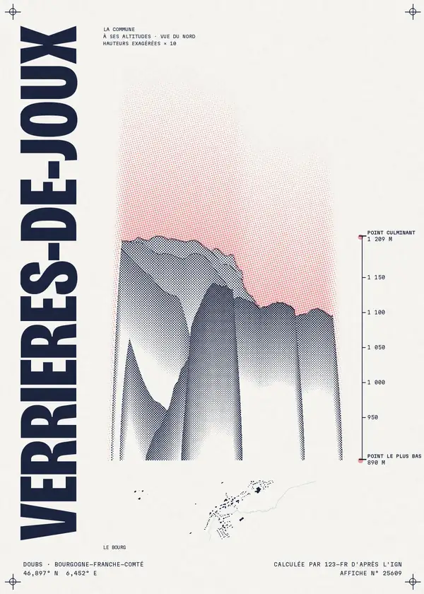 Affiche de Verrières-de-Joux, calculée par 123-fr d'après l'IGN