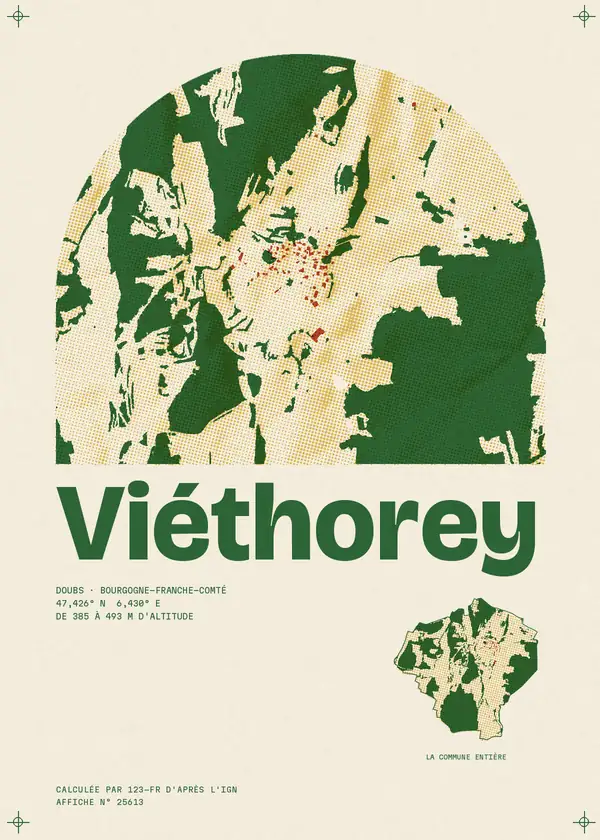Affiche de Viéthorey, calculée par 123-fr d'après l'IGN