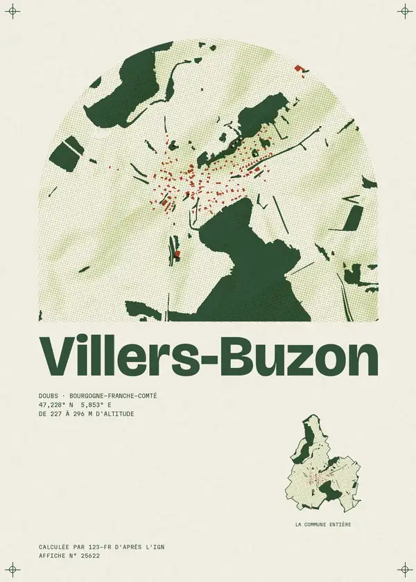 Affiche de Villers-Buzon, calculée par 123-fr d'après l'IGN