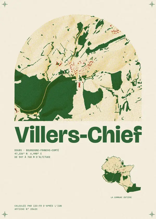 Affiche de Villers-Chief, calculée par 123-fr d'après l'IGN