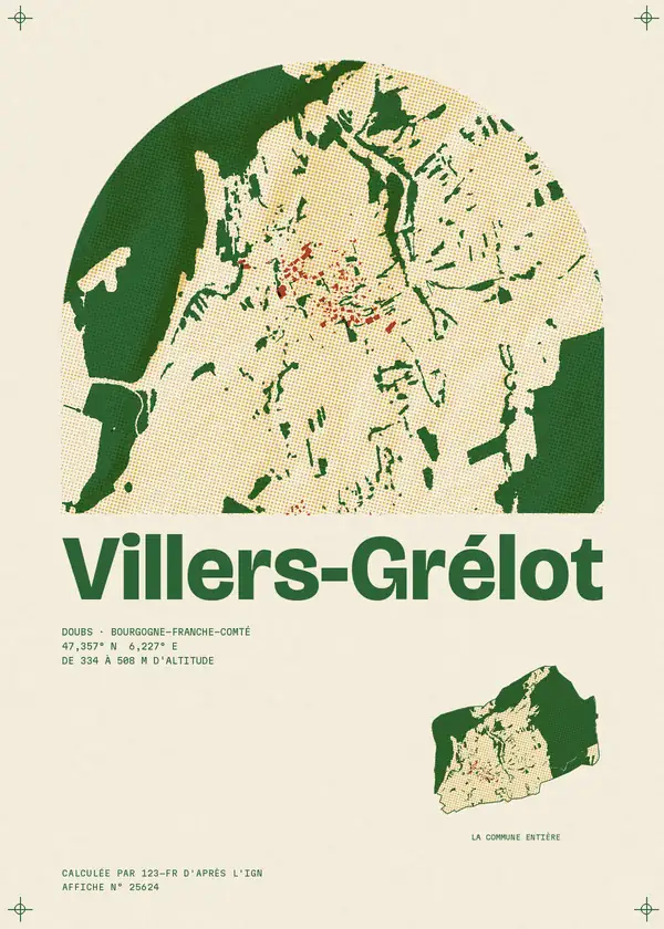 Affiche de Villers-Grélot, calculée par 123-fr d'après l'IGN