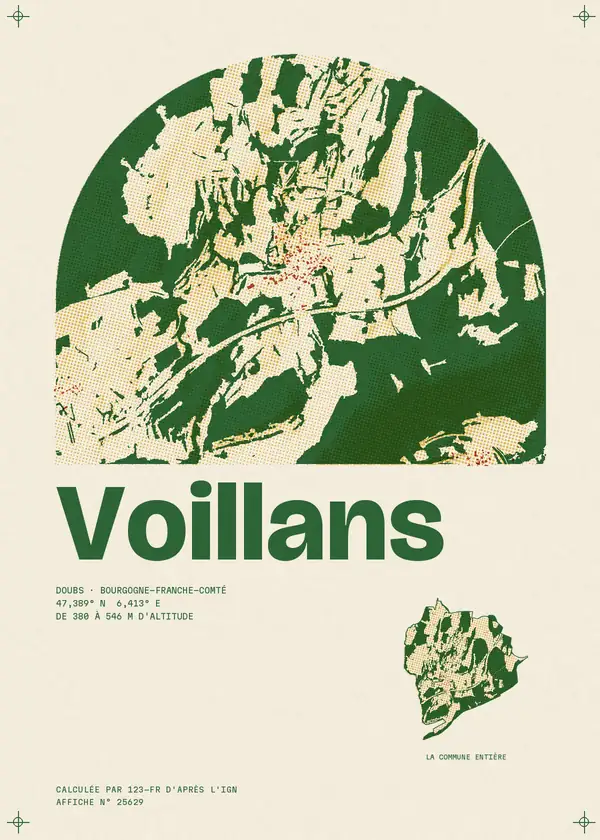 Affiche de Voillans, calculée par 123-fr d'après l'IGN