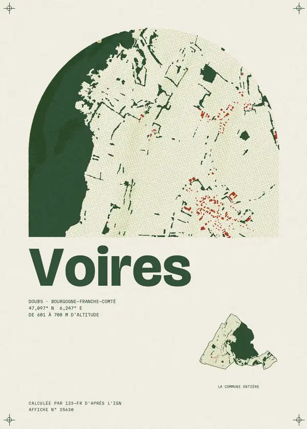 Affiche de Voires, calculée par 123-fr d'après l'IGN