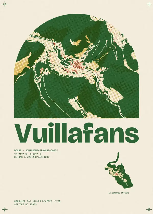 Affiche de Vuillafans, calculée par 123-fr d'après l'IGN