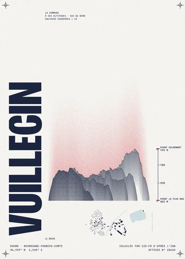 Affiche de Vuillecin, calculée par 123-fr d'après l'IGN
