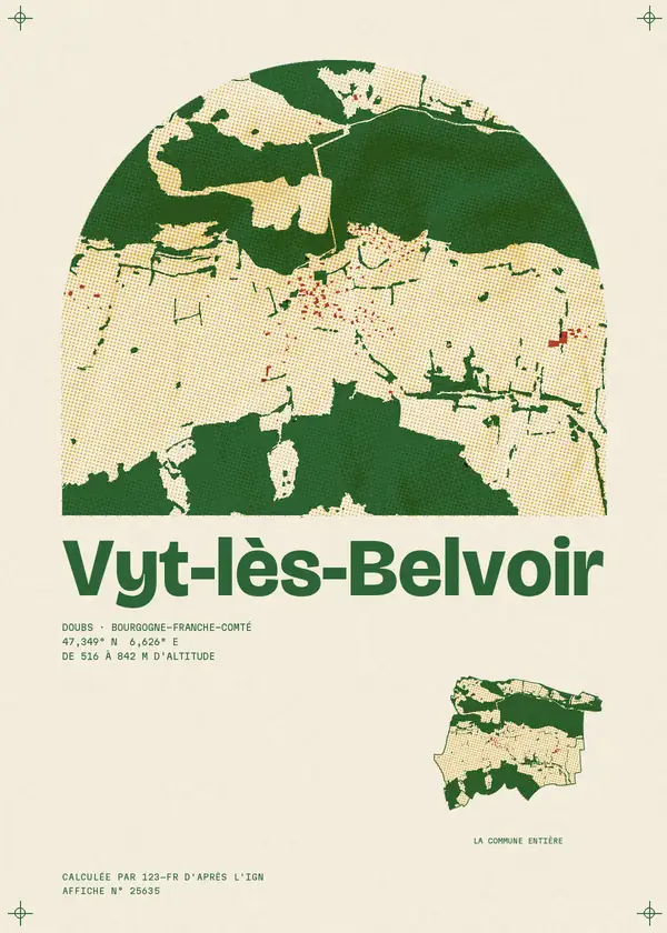 Affiche de Vyt-lès-Belvoir, calculée par 123-fr d'après l'IGN