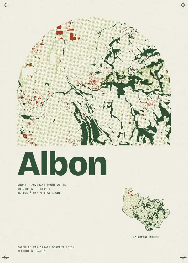 Affiche de Albon, calculée par 123-fr d'après l'IGN