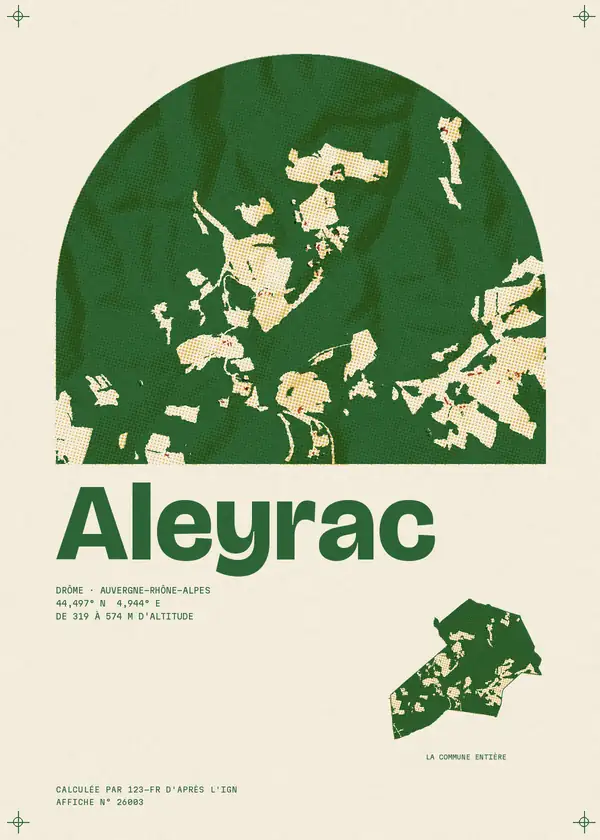 Affiche de Aleyrac, calculée par 123-fr d'après l'IGN